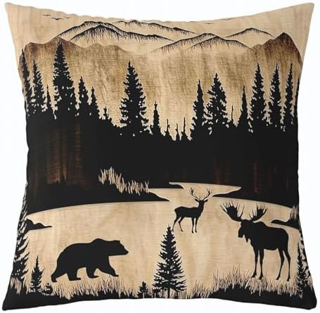 Feelyou Vintage Bear Throw Pillow Covers Reversible Decorative - Image 2