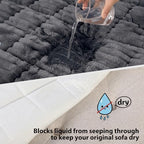 Fixwal Waterproof Flannel Dog Couch Cover, 27.6" x 59", Dark Grey - Image 4