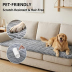 Fixwal Waterproof Flannel Dog Couch Cover, 27.6" x 82.7", Light Gray - Image 4