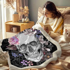 Sleepwish Black Throw Blanket Sherpa Fleece Halloween Queen Blanket Rose - Image 3