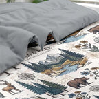 Pamnest Full Comforter Set with Sheets, 7 Pieces Woodland Vintage Bedding - Image 5