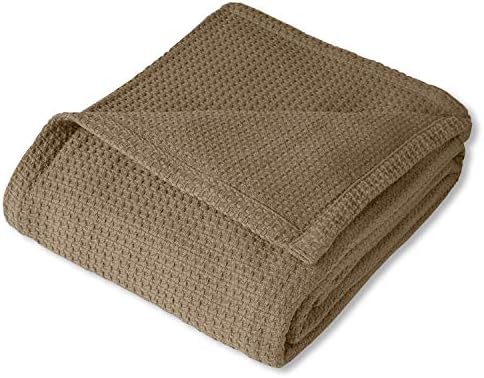 100% Fine Cotton Luxurious Basket Weave Blanket, Taupe, King Size (Pack of 6) - Image 2