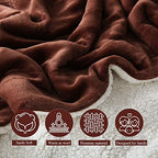 NANPIPER Fleece Throw Blanket Reversible Sherpa Flannel Blanket Super Soft Fuzzy Plush Microfiber (90"x90" Brown) Queen - Image 4