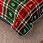 HOSIMA Christmas Red Green Plaid Quilt King Size with 2 Pillowcases. - Image 4