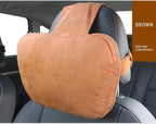 2Pcs Car Neck Pillows for headrests,for Travel Interior Accessories and Suede Support Head Pillows，Balance Neck Pillow Designed to Relieve Neck Pain and Muscle Tension.(Brown) - Image 3