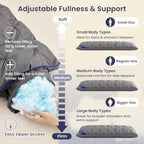 ZonLi Body Pillow for Adults Side Sleeper, Dark Grey - Image 4