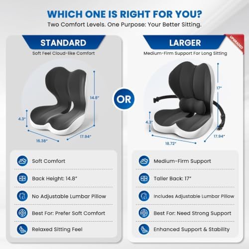 Large Car Seat Cushion with Lumbar Support Pillow for Long Sitting - Image 2