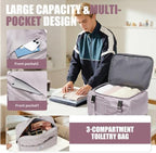 suwasp Travel Backpack with Toiletry Bag Set for Women Men,Ryanair Backpack 40x30x20CM Airline Approved Personal Item Travel Bag, Carry On Backpack Fits 14 Inch Laptop, 180° Opening, Light Purple - Image 2