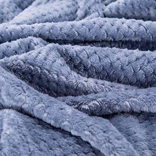 Fuzzy Throw Blanket, Plush Fleece Blankets for Adults, Toddler, Boys and Girls, Warm Soft Blankets and Throws for Bed, Couch, Sofa, Travel and Outdoor, Camping (Queen(80"x90"), XXL-Smoked Blue) - Image 4