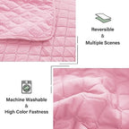 Exclusivo Mezcla Reversible King Size Quilt Bedding Set, Bright Pink - Image 6