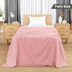 Utopia Bedding 100% Cotton Waffle Blanket Twin Size Pink, 90x72 Inch - Image 2