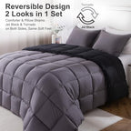 KASENTEX Twin Comforter Set, Reversible, Goose Down Alternative, All Season - Image 2