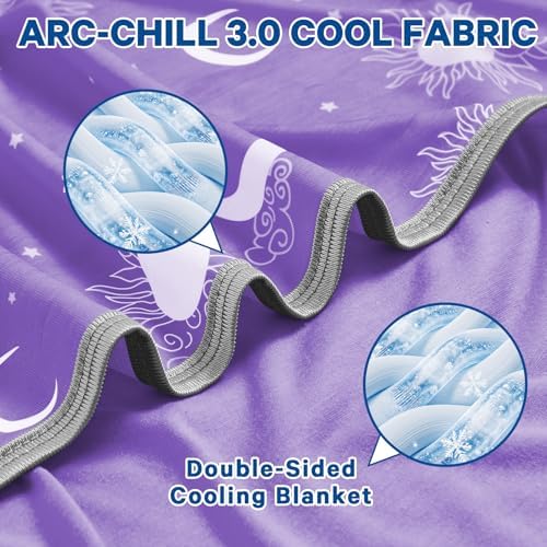 inhand Cooling Blanket Full Size (80"x90") - Double Sided Cooling Blankets for Hot Sleepers, Soft Lightweight Summer Blanket for Beach, Sofa Bed Couch, Room Decor, Gifts for Women Lavender Purple - Image 3