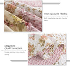 Travan 3-Piece Quilt Set Quilted Bedspread Lightweight Coverlet Set Garden Style Floral Printed Oversized Quilted Bedding Set with Shams for All Season, Exquisite, Queen Size - Image 4