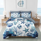 WeCozy Queen Comforter Set with Sheets, 7 Pieces Coastal Ocean Bedding by WeCozyHomeDecor