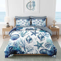 WeCozy Twin Comforter Set with Sheets, 5 Pieces Coastal Ocean Bedding by WeCozyHomeDecor
