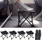 Ripeng 4 Pcs Portable Airplane Travel Foot Rest, Folding Camping Stool, Under Desk Foot Rest at Work for Long Flight, Home and Office Outdoor Hiking Fishing with Carry Bag (Black) by Ripeng