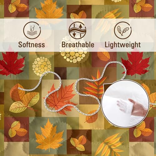 BlessLiving Fall Quilts Queen Size: Ultra-Autumn Leaves Pattern Bedspread - Image 4
