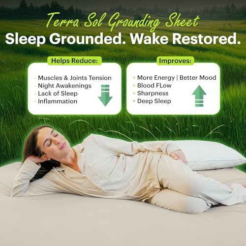 Terra Grounding Sheets Queen, 88% Cotton + 12% Silver, White - Image 2
