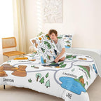 Erosebridal Forest Camping Theme Kids Comforter Set Full Size, Camping Lover Gifts Bedding Sets for Girls Boys, Outdoor RV Camper Bed Set, Rustic Mountain Cabin Bedroom Decor - Image 4