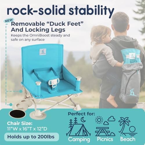 OmniBoost Booster Seat with Tray, Travel High Chair, Baby Chair, Teal - Image 3