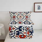 Erosebridal Mexican Tile Full Bedding Set,Colorful Talavera Tile Comforter Set for Kids Adults,Vintage Boho Floral Duvet Insert,Ethnic Mexico Style Bedroom Decor with 2 Pillowcases - Image 7