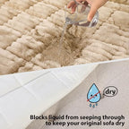 Fixwal Waterproof Flannel Dog Couch Cover, 27.6" x 47", Coffee - Image 4