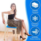 KYSMOTIC Large Gel Seat Cushion for Long Sitting (Large & Thick), Soft & Breathable, Gel Cushion for Wheelchair Reduce Sweat, Chair Cushion for Office Chair (Black Cover) - Image 2