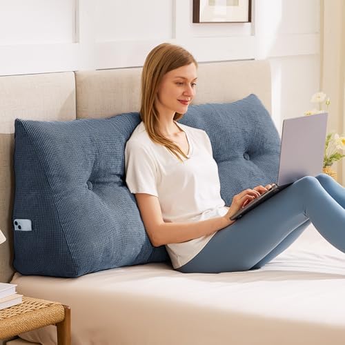 IASEAHK Headboard Pillow Twin, Wedge Pillow Headboard, Navy Blue by IASEAHK
