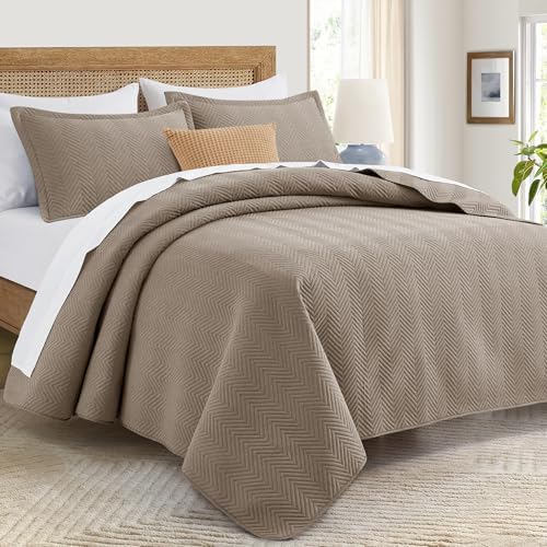IR Imperial Rooms Twin Quilt Bedding Set Camel Bedspread Wave - Image 3