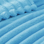 Exclusivo Mezcla Striped King Size Fleece Blanket for Bed, Blue - Image 4