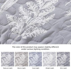 JANZAA Twin Quilt, Grey Quilt Set Floral Bedspread 2 Pieces Bedding Set - Image 4