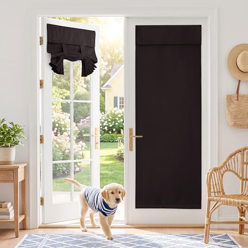 RYB HOME 2 Panels Blackout French Door Curtains for Front Back Glass Door by RYBHOME