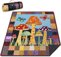 Mushroom Picnic Blankets Waterproof Foldable Picnic Outdoor Blanket 80"x 60" Picnic Mat 3-Layer Thicking Outdoor Foldable Blankets Sandproof Lightweight Beach Blankets with Strap Machine Washable by Unknown