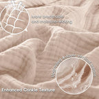 PHF 100% Cotton Muslin Blanket for Adults, Twin XL 66"X90", Dusty Pink - Image 3