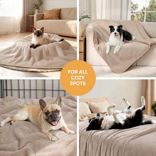 Luciphia Waterproof Blanket for Large Dog, Reversible Sherpa Couch Cover - Image 6