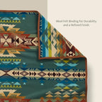 Pendleton Jacquard Napped Throw Blanket 64" x 80" - Wool Cotton, Reversible - Image 3