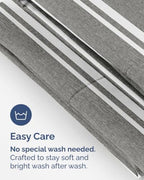 King Pillow Cases - 10 Pack Pillowcase Covers - 20" x 40" (Grey Stripes) - Image 6
