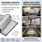 Blackout Window Film Heat Control, Anti-UV Aluminum Foil Sun Blocking Privacy Window Cover, Thermal Insulation Room Darkening with Suction Cups Reusable(Grey Edge,44" W x 72" H) - Image 7