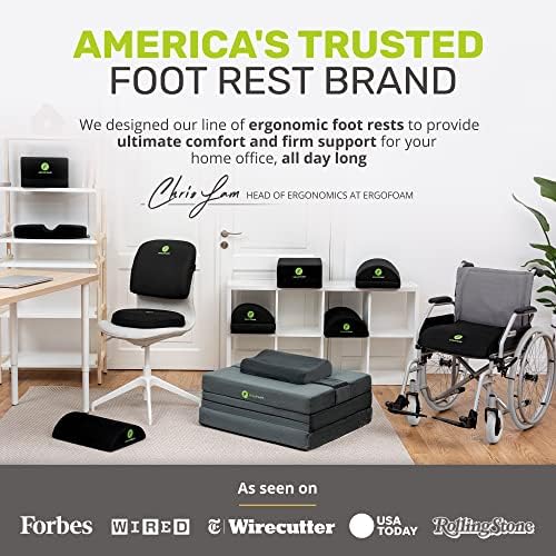 ErgoFoam Ergonomic Foot Rest Under Desk - Premium Velvet Soft Foam for Comfortable Rest; Navy Blue - Image 4
