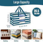 VENO Moving Bags, Wide Open Top, Clear Window, Classic Navy Stripe, 10 Pack - Image 2