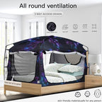 Bed Tent,Portable Privacy Sleeping Bed Canopy,Blackout 90% Drapes for Kids and Adult,Indoor Space Tent with Breathable Large Mesh Windows - Image 2