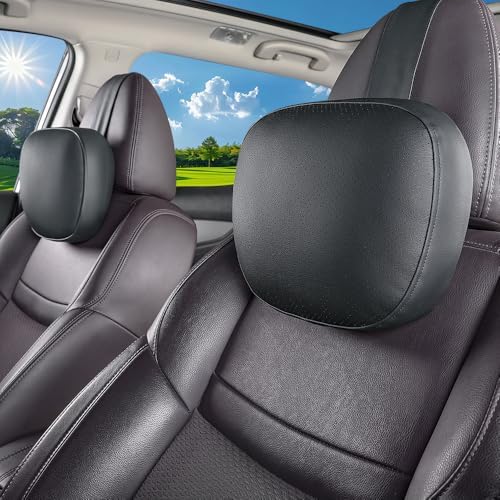 Car neck pillow, special car pillow for driving seat, memory foam head support for car seat, protects cervical vertebra and relieves fatigue, made of faux leather for long-lasting durability 1P by Aerovia