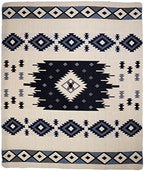 QISU Wool Blanket Throw | Large, Beautiful, Warm, Soft, Handmade in Ecuador by Local Artisans |94″ x 78″| Ultra-Soft, Hypoallergenic & Breathable | Non-Itchy or Scratchy Fabric (Blue Pyramid) - Image 3