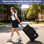 Heavy Duty Moving Bags with Wheels, 2-Pack 92L Foldable Rolling Duffle Bag - Image 2