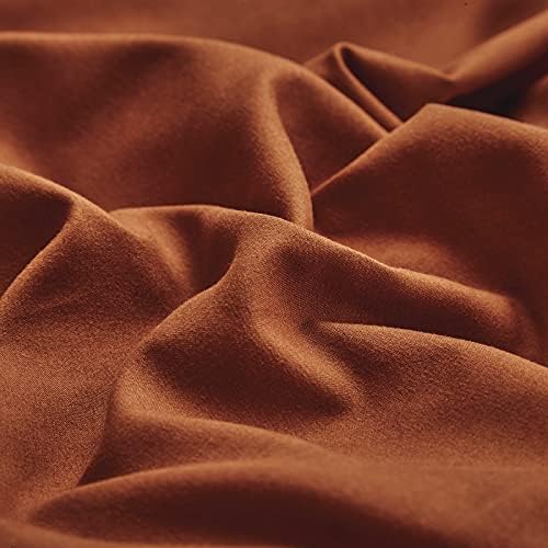 Luxlovery Burnt Orange Comforter California King Rust Bedding Comforter Set Cal King Size Rust Caramel Bedding Set Soft Breathable Blanket Quilts Reddish Brown Comforter Set for Women Men - Image 5