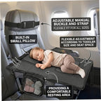 Toddler Travel Bed, Toddler Airplane Bed, Lightweight Airplane Foot Hammock with Storage Bag, Adjustable Travel for Flights - Black - Image 2