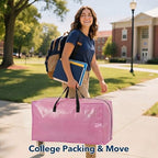 Moving Bags Heavy Duty,Extra Large Moving Bags for Travel/College Packing/Storage/Organization/Seasonal Clothes & Bedding Storage,Moving Supplies Bins,Compatible with Ikea Frakta Cart (Pink,6Pcs) - Image 7