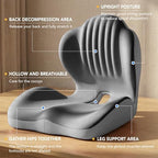 Ergonomic Seat Cushion with L-Shaped Design for Office Chair (Grey) - Image 5
