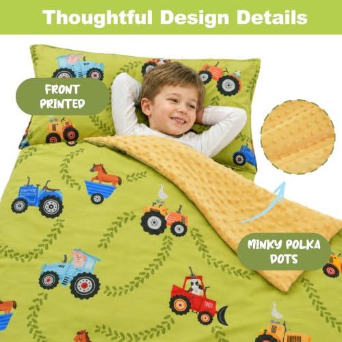 Toddler Sleeping Bag, Toddler Nap Mat with Pillow, Car - Image 5